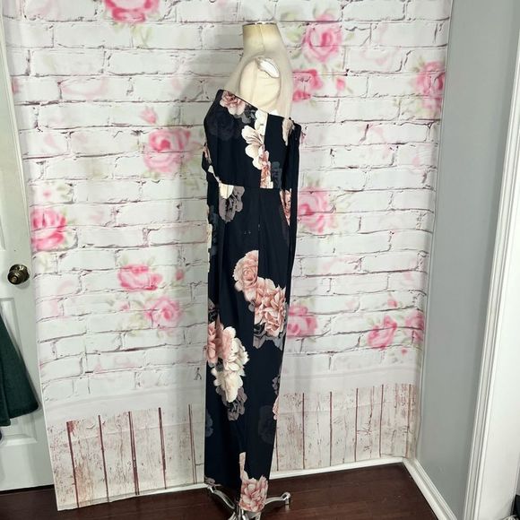 City Chic strapless floral wide leg jumpsuit - Picture 10 of 15